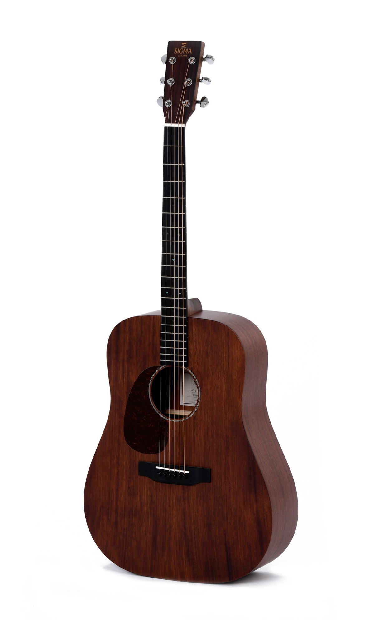 Modèle DM-15L, Dreadnought, table acajou massif, f/e acajou, touche micarta, naturel satiné, gaucher