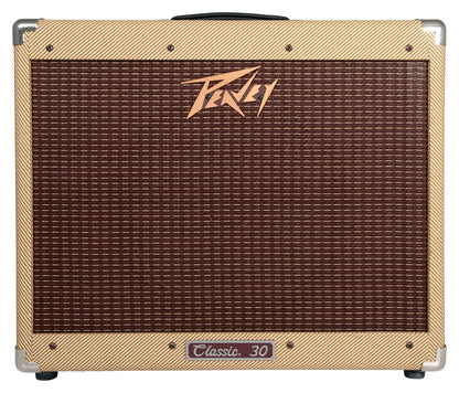Ampli à lampes 30W, HP 1x 12", 2 canaux, EQ 3 bandes, fonction Boost,"Spring Reverb" intégrée, pédalier inclus, finition tweed