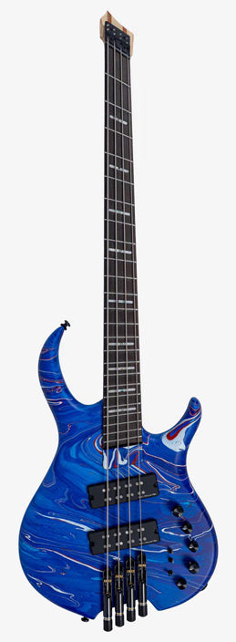 M. MILLER M6 Headless 4 Blue Swirl